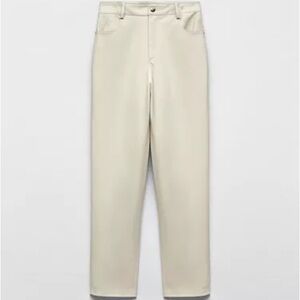 Zara Cream Leather Pants